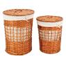 Set of 2 natural wicker laundry baskets