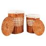 Set of 2 natural wicker laundry baskets