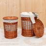 Set of 2 natural wicker laundry baskets