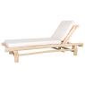 Sun lounger in natural teak wood