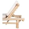 Sun lounger in natural teak wood