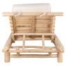 Sun lounger in natural teak wood