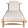 Sun lounger in natural teak wood