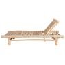 Sun lounger in natural teak wood