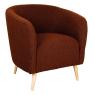 Brown teddy fabric armchair