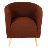 Brown teddy fabric armchair