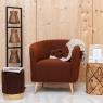 Brown teddy fabric armchair