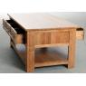 Solid oak coffee table 6 drawers