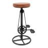 Metal and leather bike stool