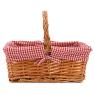 Stained half willow basket with handle