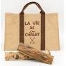 Log basket in natural jute