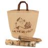 Log basket in natural jute