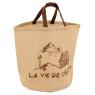 Log basket in natural jute