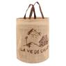 Log basket in natural jute