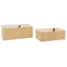 Set of 2 rectangular bamboo boxes 