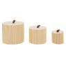 Set of 3 bamboo round boxes